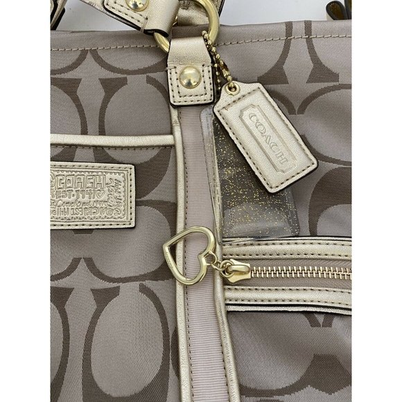 Coach Tan and Brown Signature Shoulder Bag - Picture 6 of 11